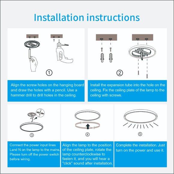11.8 Inche Ceiling Light Fixture Flush Mount (White) - Picture 10 of 10